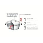 Jogo de Panelas Tramontina Allegra em Aço Inox com Fundo Triplo e Tampas de Inox 3 Peças - Imagem 4