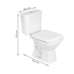 Kit Vaso Sanitário com Caixa Acoplada e Assento Branco Duplo Acionamento 3/6L Saída Vertical Lirio Fiori - Imagem 6