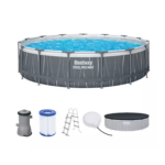 Piscina Estruturada Redonda 14.970L com Bomba 127V (110V), Escada e Capa Bestway